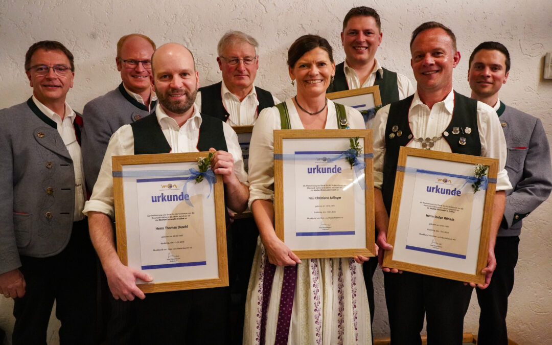 Ehrungen für langjährige Musikanten und Musikantinnen